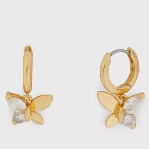 NWT Kate Spade Butterfly Hoop Earrings